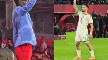 رد فعل محمد أمين عمورة بعد حركته المثيرة ضد الكونغو الديمقراطية